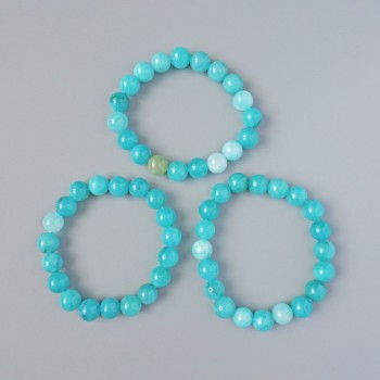 Aquamarine bracelet (pressed) smooth bead, diameter 10.5 mm + -, length 18 cm + - (stretch)