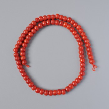 Natural Coral Beads – Smooth Rondelle, 7x5 mm, 41 cm length on thread