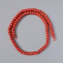Natural Coral Beads – Smooth Rondelle, 7x5 mm, 41 cm length on thread