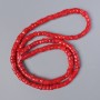 Faceted natural coral beads, 12x8 mm diameter, 110 cm length on a fishing line