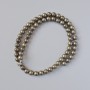 Pyrite Beads Natural Stone Smooth Round Beads, Diameter 6.5 mm, Length 39 cm on Thread