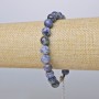Sodalite bracelet with smooth beads, diameter 8.5 mm, length 19-24 cm (silver clasp)