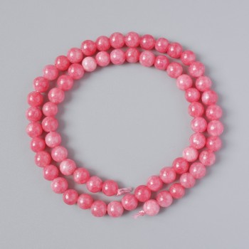 Tourmaline Beads (Pressed), Smooth Spheres, 6.5 mm Diameter, 38 cm Length on Thread