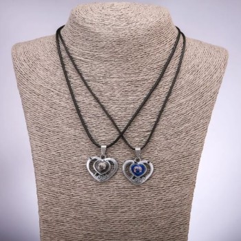 Pair of Heart-Shaped Friendship Pendants, length 42–48 cm, diameter 26×23 mm