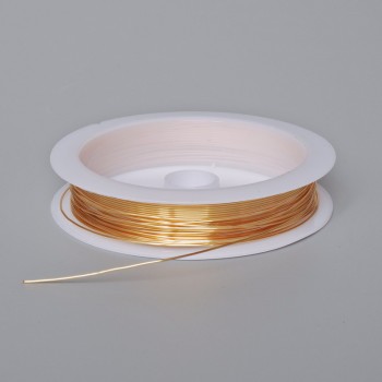 Gold-colored jewelry wire, diameter 0.5 mm, spool, length 18 m
