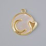 Pendant 'Moon' with Mother-of-Pearl, Gold-Tone Metal, 18x17 mm diameter
