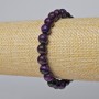 Purple Cat's Eye Bracelet, Natural Stone, Smooth Beads, 8.5 mm Diameter, 18 cm Length (stretch)
