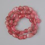 Strawberry Quartz Beads, natural stone, faceted, diameter 9x10 mm, length 41 cm on thread