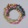 Tourmaline Beads, Natural Stone Chips, Diameter 6x2 mm, Length 39 cm on Thread