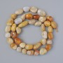 Fossilized Coral Beads, natural cabochon, 8×10 mm diameter, 41 cm length on thread