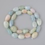 Morganite Beads, Natural Stone Cabochon-Cut, 10×15 mm, length approximately 39 cm on thread