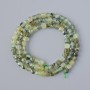 Prehnite Beads - Natural Stone - Faceted Cube, 4 mm diameter ±, 39 cm length ± on thread