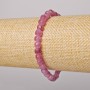 Bracelet Tourmaline Rubellite natural gemstone faceted cube, diameter 5.5 mm +/-, length 18 cm +/- (stretch)