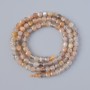 Selenite beads, natural stone, faceted cube, diameter 4 mm +-, length 39 cm +-, on thread