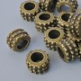 Bronze-Colored Bead Insert Findings, 6x9 mm, Hole Diameter 4.8 mm, Pack of 15 pcs ±