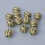 Bronze bead inserts, 7.5×8 mm, hole diameter 1.5 mm, pack of 12, bronze color metal