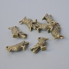 Pendant hardware 'Bird', diameter 18x13 mm, hole diameter 1.9 mm, pack 7 pcs ± bronze metal color