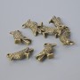 Pendant hardware 'Bird', diameter 18x13 mm, hole diameter 1.9 mm, pack 7 pcs ± bronze metal color