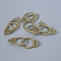 Pendant finding 'Handcuffs', diameter 23x14 mm, thickness 5 mm, hole diameter 2.4 mm, length 40 mm, pack of 5, bronze metal color