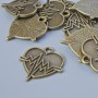 Pendant fittings "Heart", 22×20 mm, 5 mm, hole diameter 1.9 mm, package 10 pcs ± bronze-colored metal