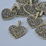 Pendant Finding 'Heart', dimensions 17.5×14 mm, hole size 3.3×2 mm, finish 12 pcs ± bronze metal color