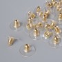 Earring backings, 12mm diameter, pack of 32, +/- gold-colored metal