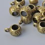 Bronze bail finding, size 6.5×8 mm, hole diameter 1.6 mm, thickness 4.5 mm, length 11 mm, packaging 15 pcs ± bronze color metal