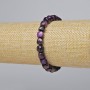 Bracelet Purple Cat's Eye natural stone faceted cube, diameter 7 mm ±, length 18 cm ± (stretch)
