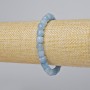Aquamarine Bracelet with Natural Stone Faceted Cube, 7.5 mm Diameter, 18 cm Length (Stretch)