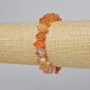 Orange Botswana Agate Bracelet, natural stone, faceted rondelle beads, 10×7 mm diameter, 18 cm length +/- (stretch) with metal inserts