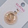Pendant 'Watch' Xuping with white crystals, diameter 22x20 mm, length 27.5 mm, 18K plating