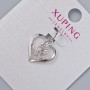 Pendant "Heart" Xuping, diameter 15x15 mm, length 20 mm, rhodium
