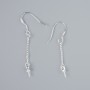 Silver-colored ear wires for earrings, 40mm length, pair