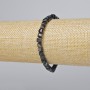 Hawk's Eye Bracelet with Natural Stone, Faceted Cube Beads, 5 mm Diameter ±, 18 cm Length (stretch)
