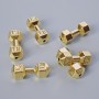 Bead finding 'Dumbbell', diameter 8×19.5 mm, pack of 6, golden metal color