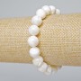 Bracelet made of natural mother-of-pearl, smooth bead, 10 mm diameter, 18 cm length ± (stretch)
