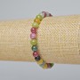 Tourmaline Bracelet with Natural Stones, Smooth Beads, Diameter 6.5 mm, Length 18 cm (stretch)