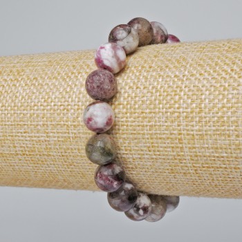 Natural Tourmaline Bracelet, natural stone, smooth beads, diameter 10 mm ±, length 18 cm ± (stretch)