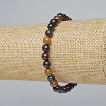 Jasper Bracelet (Artificial) Smooth Beads, 6 mm Diameter ±, 18 cm Length ± (Stretch)