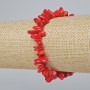 Faceted Natural Coral Bracelet, diameter 9x3 mm ±, length 18 cm ± (stretch)