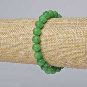 Bracelet Chrysoprase (synthetic acrylic) smooth bead, 8.5 mm diameter, 18 cm length (stretch)