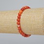 Carnelian bracelet with natural stone, smooth bead, 6 mm diameter ±, 18 cm length ± (stretch)