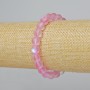Opal Glass Bracelet with a Smooth Bead, Pink Matte Chameleon Color, 8 mm Diameter ±, 18 cm Length ± (Stretch)