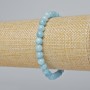 Bracelet with natural aquamarine, smooth bead, 6.5 mm diameter, 18 cm length (stretch)