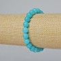 Aquamarine Bracelet with Smooth Beads, 8 mm Diameter, 18 cm Length (Stretch)