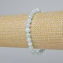 Aquamarine Bracelet (synthetic acrylic) with smooth beads, 6 mm diameter, 18 cm length ± (stretch)