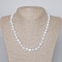 Aquamarine Necklace with natural stone, smooth beads, 8 mm diameter, 46–49 cm length