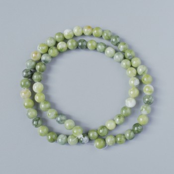 Green Opal Beads (Artificial Acrylic) Smooth Round Bead, 6 mm Diameter, approx. 40 cm Length on Monofilament