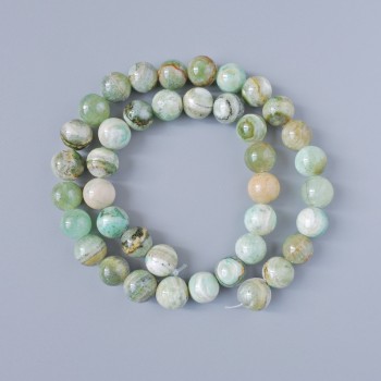 Chrysoprase Beads (Acrylic) Smooth Spheres, 10 mm Diameter ±, 40 cm Length ±, On Beading Wire