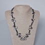 Necklace with black agate, shungite, and Czech crystal, length 53–56 cm+